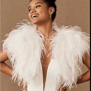 Bubish Berlin Ostrich Feather Bolero White